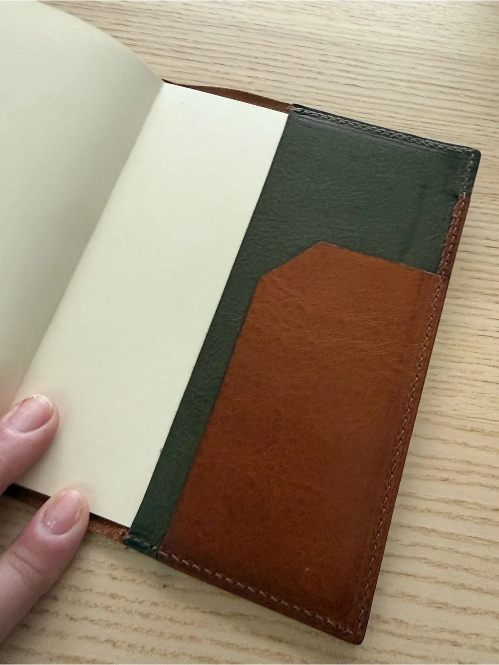 Wuzhi Studio Cognac and Olive Green Leather Cover for A6 Planners